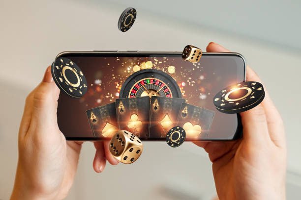fin4d togel slot game interface on mobile phone showing reel layout and spin button